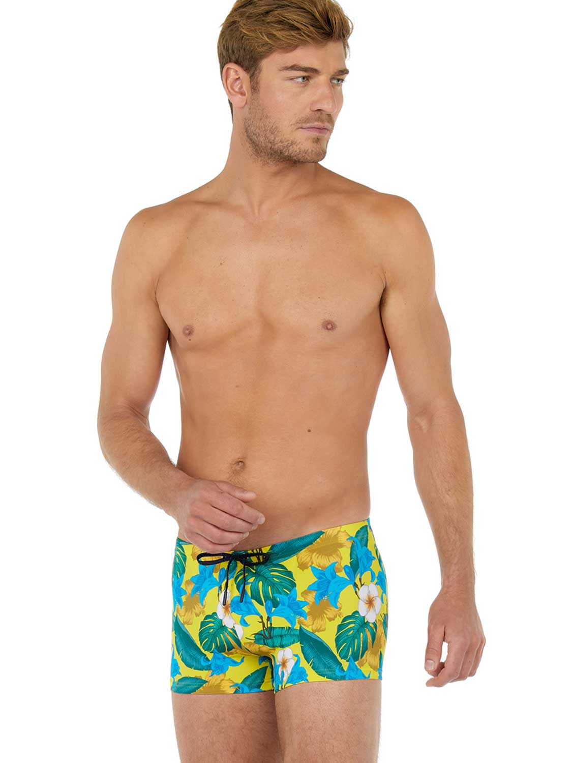 Mens short tight hot sale swim trunks